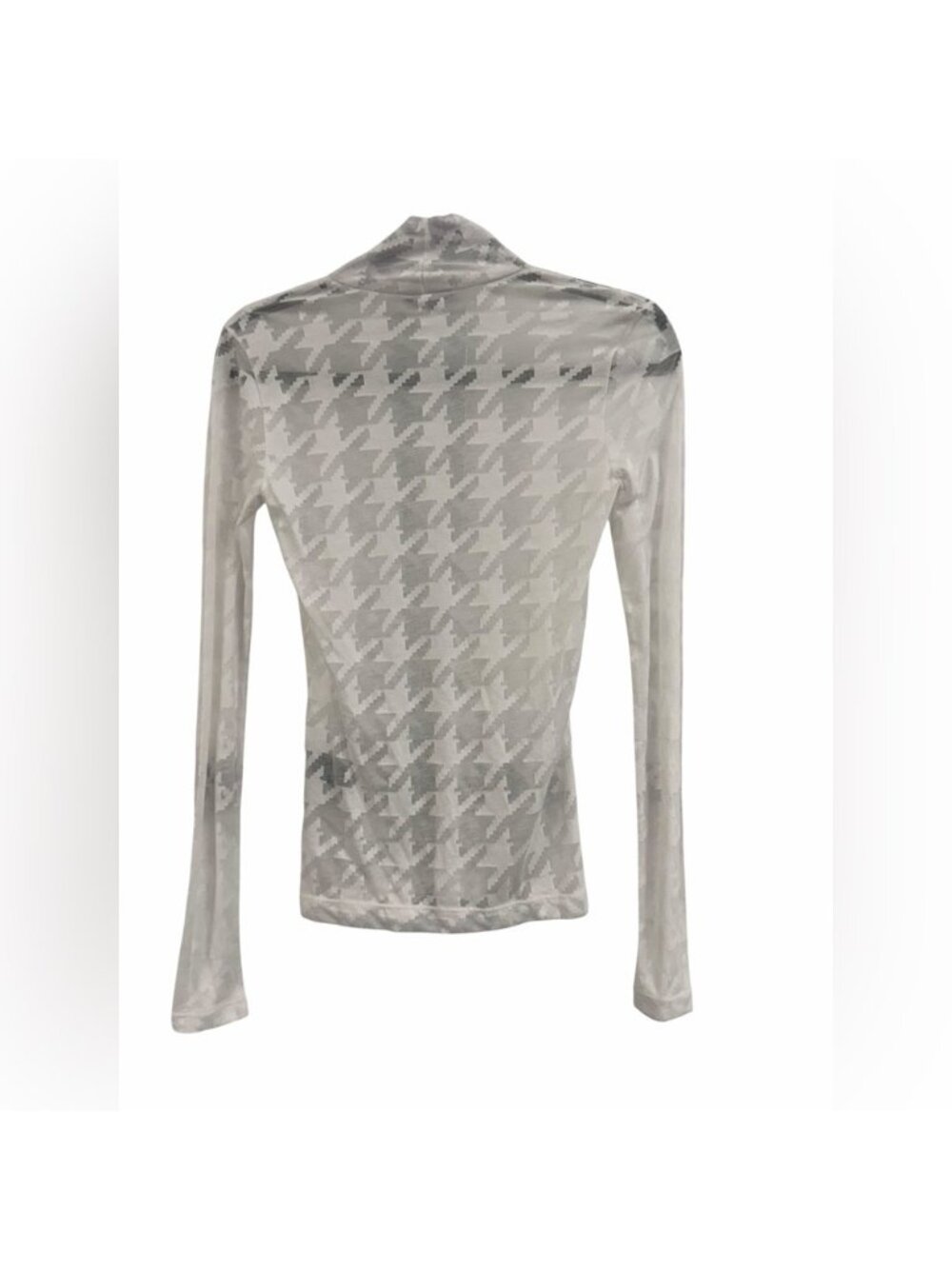 Rag & Bone Valencia Houndstooth Turtleneck Sheer Mesh Top Small - Picture 5 of 5